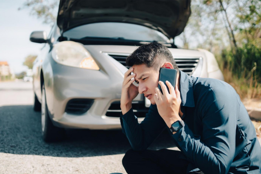 car breakdown on the side of the road