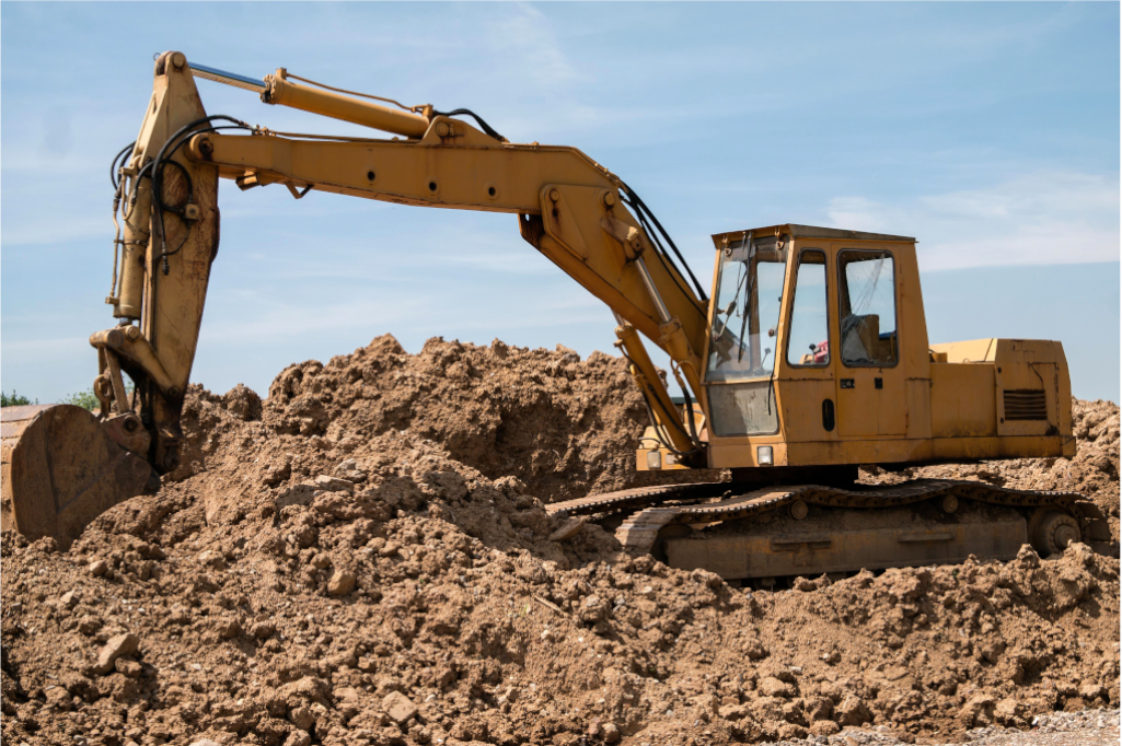 Digger used in construction equipment tracking