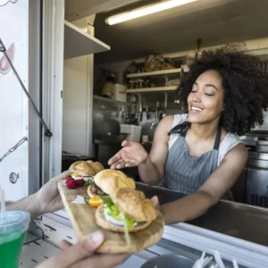 Serving from food truck