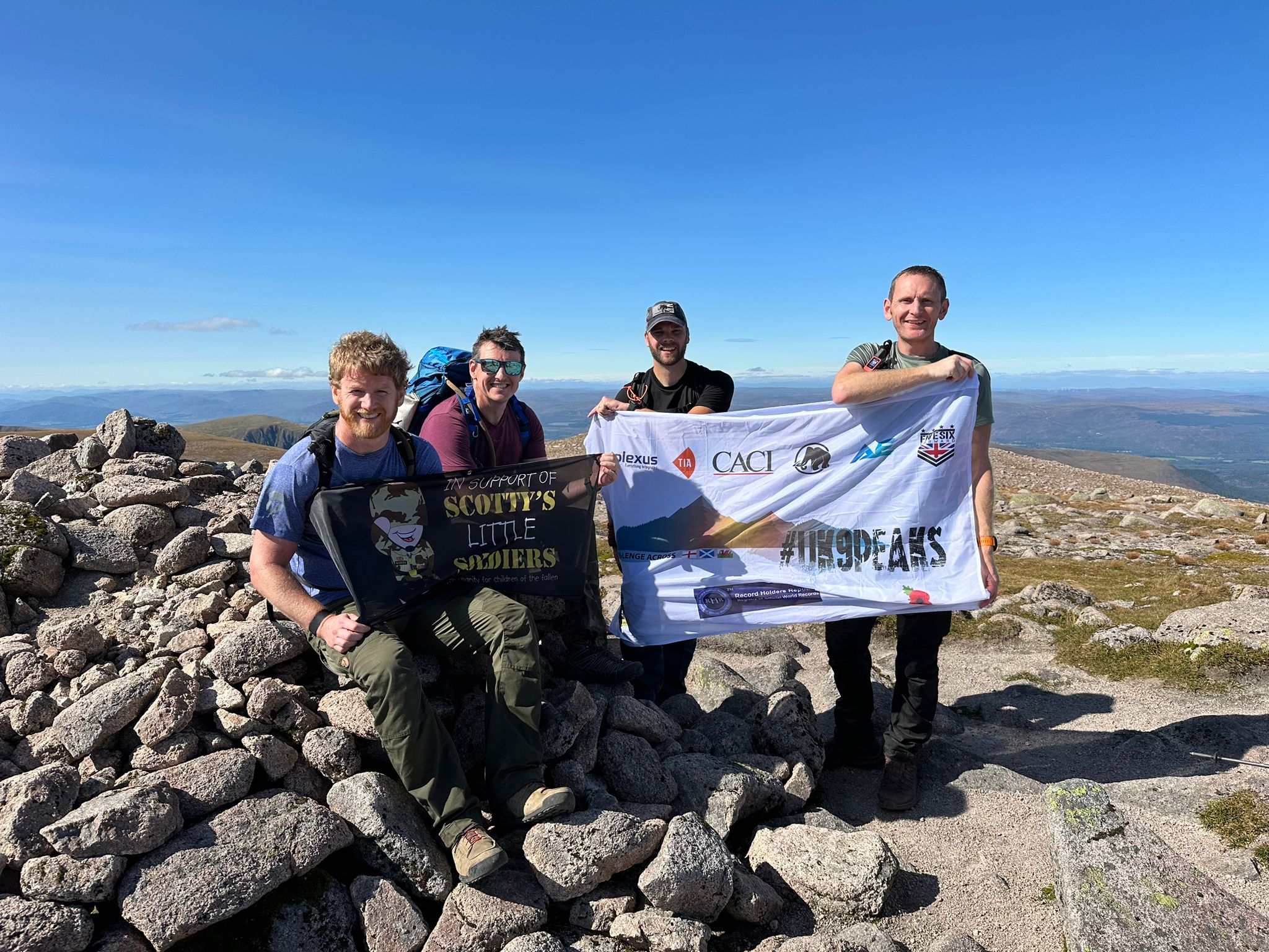 Scottys little soldiers doing the 9 peak challenge supported by Complexus using personal trackers